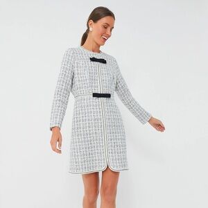 Ivory Bow Tweed Dress